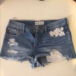 Abercrombie kids high-waisted jean shorts